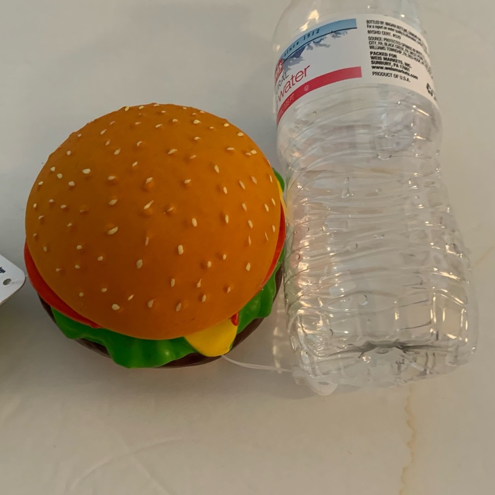 Cheeseburger dog toy